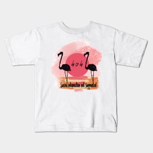 Social interaction not supported, flamingo and quote Kids T-Shirt